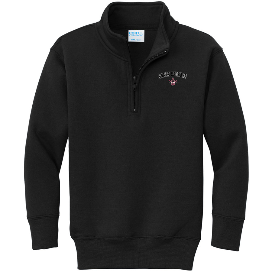 Santa Barbara Saints Football <span class="pdp-name-mascot">Santa Barbara Saints Football</span> Port & Company Youth Core Fleece 1/4-Zip Pullover Sweatshirt