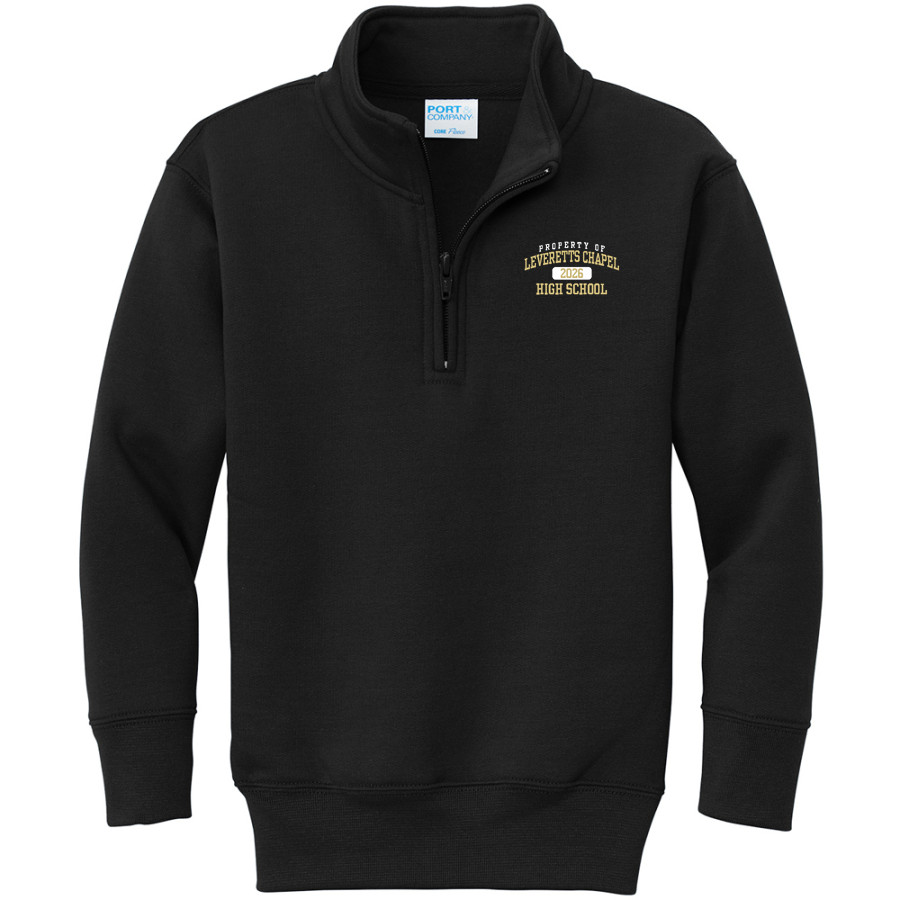 LEVERETTS CHAPEL HIGH SCHOOL LIONS <span class="pdp-name-mascot">LEVERETTS CHAPEL LIONS</span> Port & Company Youth Core Fleece 1/4-Zip Pullover Sweatshirt