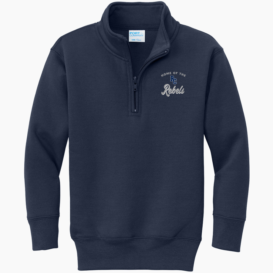 RITCHIE COUNTY HIGH SCHOOL REBELS Port & Company Youth Core Fleece 1/4-Zip Pullover Sweatshirt