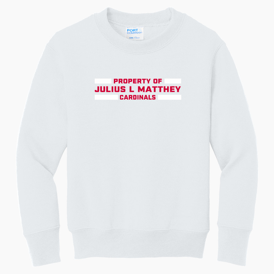 Julius L Matthey Cardinals <span class="pdp-name-mascot">Julius L Matthey Cardinals</span> Port & Company Youth Core Fleece Crewneck Sweatshirt
