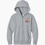 Lassen Community College Cougars <span class="pdp-name-mascot">Lassen Community College Cougars</span> Port & Company Youth Core Fleece Full-Zip Hooded Sweatshirt Front Thumbnail