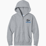 Midstate Mudcats Mudcats <span class="pdp-name-mascot">Midstate Mudcats Mudcats</span> Port & Company Youth Core Fleece Full-Zip Hooded Sweatshirt Front Thumbnail