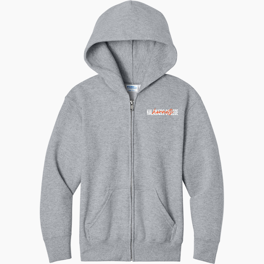 Kalamazoo College Hornets <span class="pdp-name-mascot">Kalamazoo College Hornets</span> Port & Company Youth Core Fleece Full-Zip Hooded Sweatshirt