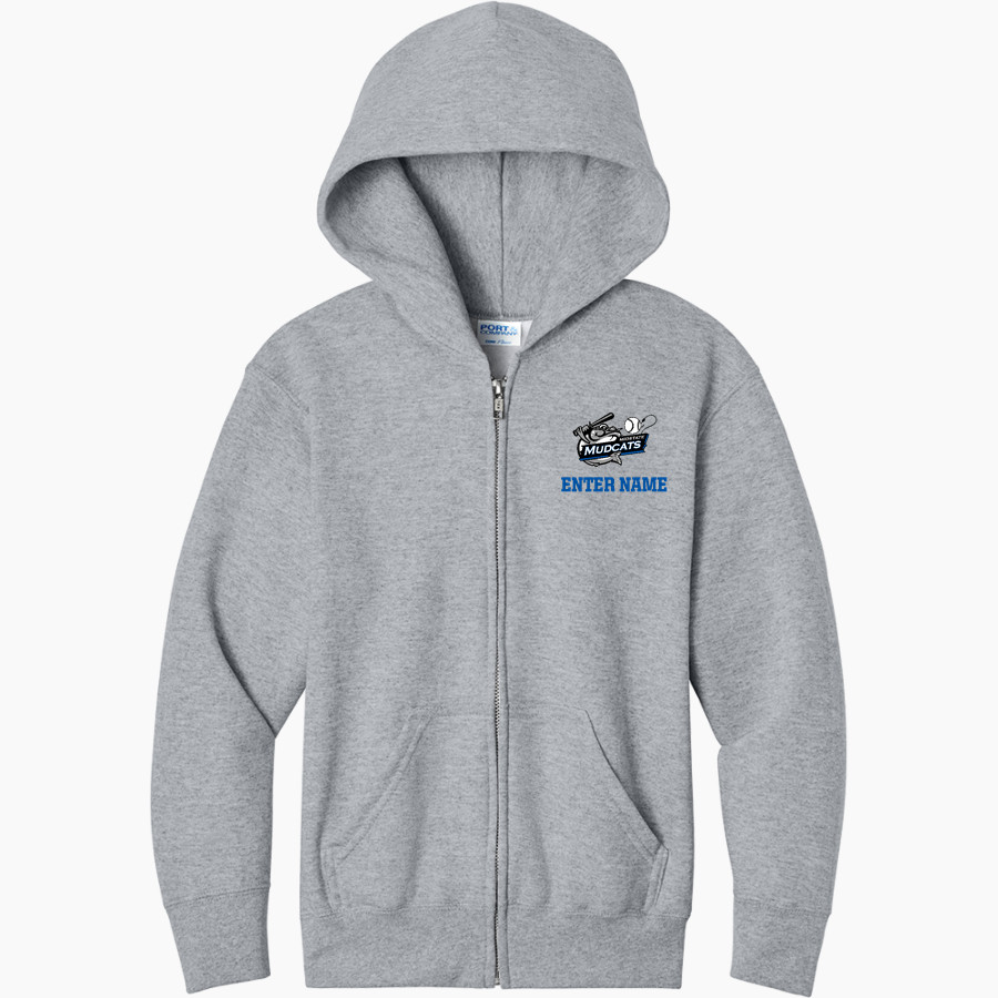 Midstate Mudcats Mudcats <span class="pdp-name-mascot">Midstate Mudcats Mudcats</span> Port & Company Youth Core Fleece Full-Zip Hooded Sweatshirt