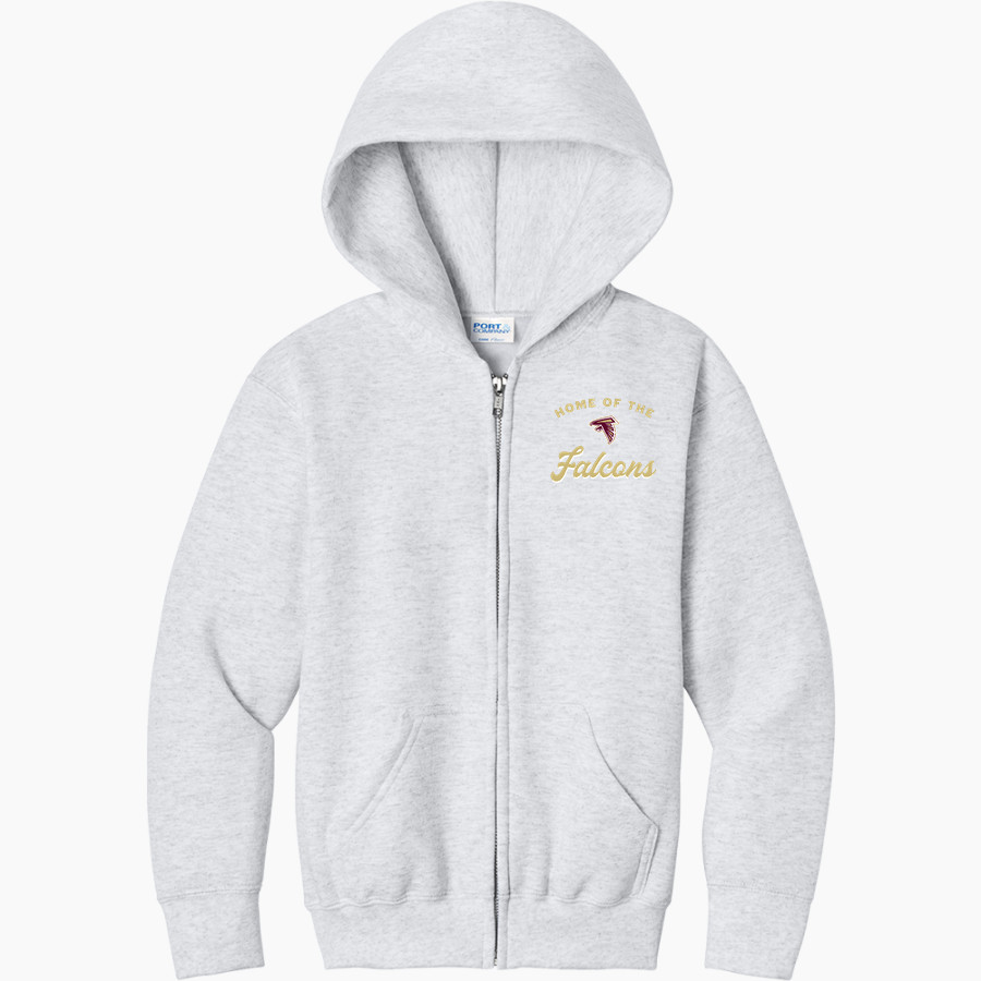 WM E GRADY VOC TECH SCHOOL FALCONS <span class="pdp-name-mascot">GRADY HIGH SCHOOL FALCONS</span> Port & Company Youth Core Fleece Full-Zip Hooded Sweatshirt