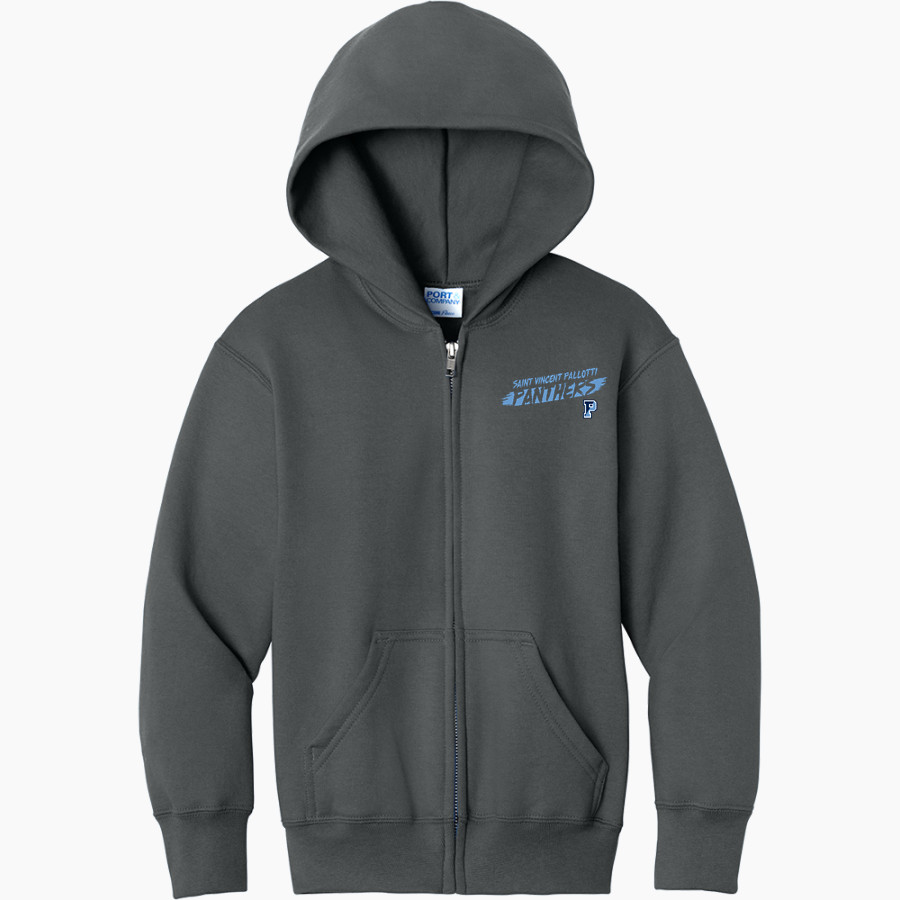 SAINT VINCENT PALLOTTI H S PANTHERS <span class="pdp-name-mascot">SAINT VINCENT PALLOTTI PANTHERS</span> Port & Company Youth Core Fleece Full-Zip Hooded Sweatshirt