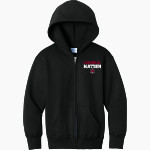 North Idaho Cardinals <span class="pdp-name-mascot">North Idaho College Cardinals</span> Port & Company Youth Core Fleece Full-Zip Hooded Sweatshirt Front Thumbnail