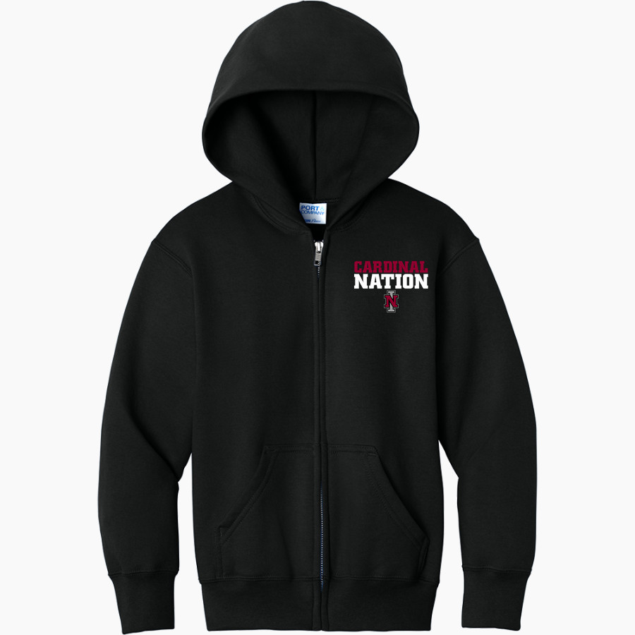 North Idaho Cardinals <span class="pdp-name-mascot">North Idaho College Cardinals</span> Port & Company Youth Core Fleece Full-Zip Hooded Sweatshirt