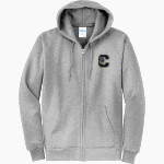 CLAWSON HIGH SCHOOL TROJANS Port & Company Men's Core Fleece Full-Zip Hooded Sweatshirt Front Thumbnail