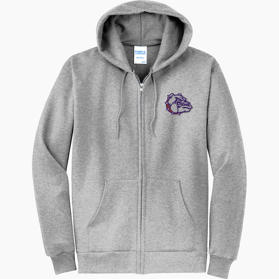 BEMENT MIDDLE SCHOOL BULLDOGS Port & Company Men's Core Fleece Full-Zip Hooded Sweatshirt