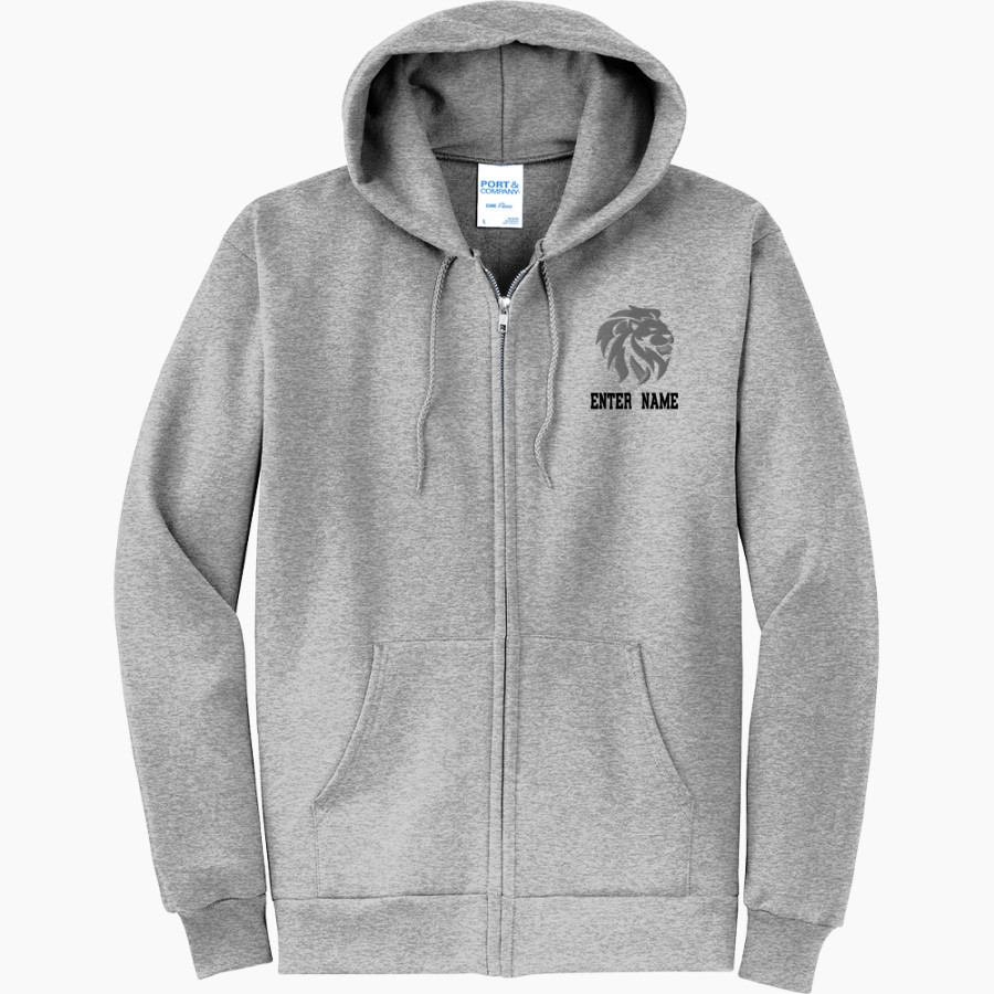 Pride Wrestling Lions <span class="pdp-name-mascot">Pride Wrestling Lions</span> Port & Company Men's Core Fleece Full-Zip Hooded Sweatshirt