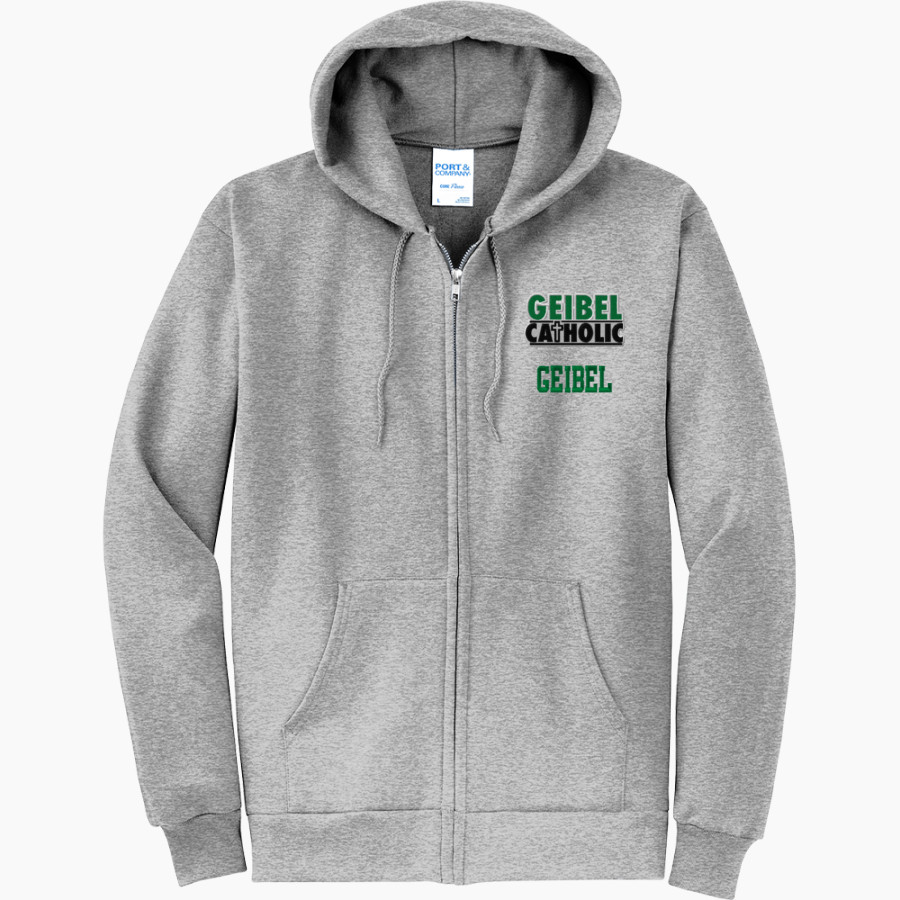 GEIBEL CATHOLIC HIGH SCHOOL GATORS Port & Company Men's Core Fleece Full-Zip Hooded Sweatshirt