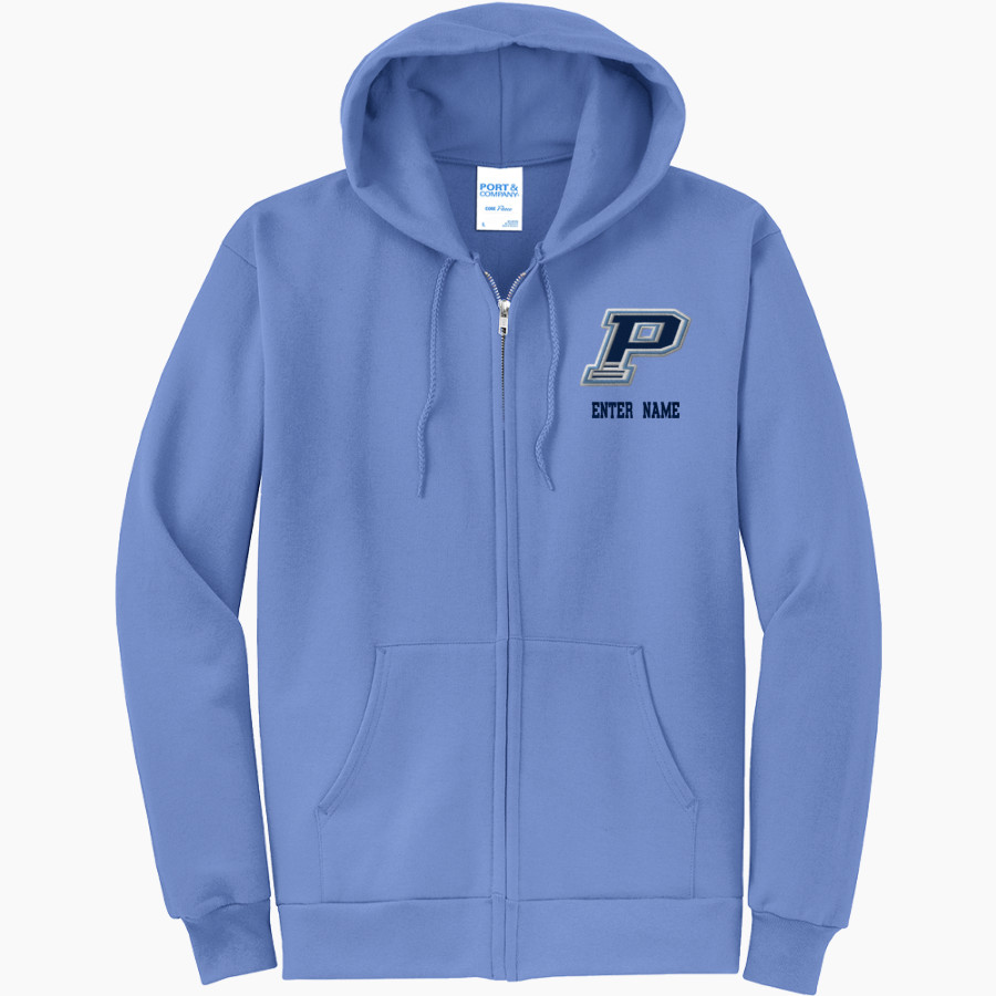 PUEBLO HIGH SCHOOL WARRIORS Port & Company Men's Core Fleece Full-Zip Hooded Sweatshirt