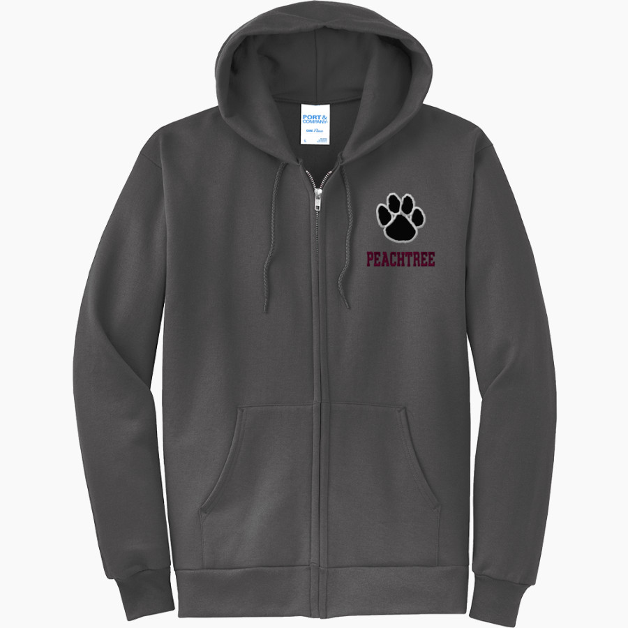 Peachtree Panthers <span class="pdp-name-mascot">Peachtree Academy Panthers</span> Port & Company Men's Core Fleece Full-Zip Hooded Sweatshirt