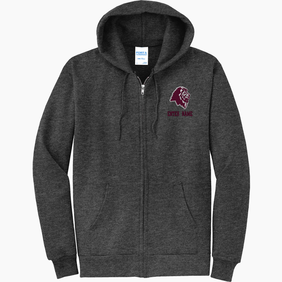 LYONS CENTRAL HIGH SCHOOL LIONS <span class="pdp-name-mascot">LYONS LIONS</span> Port & Company Men's Core Fleece Full-Zip Hooded Sweatshirt
