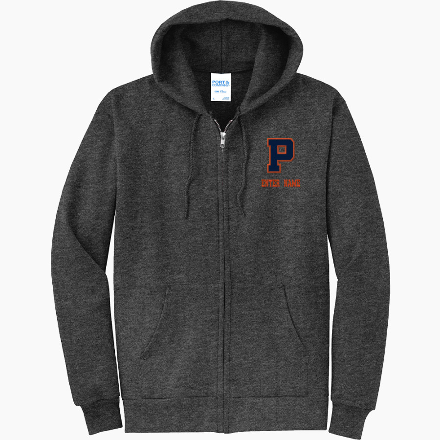 Potsdam Youth Football Association <span class="pdp-name-mascot">Potsdam Youth Football Association Sandstoners</span> Port & Company Men's Core Fleece Full-Zip Hooded Sweatshirt