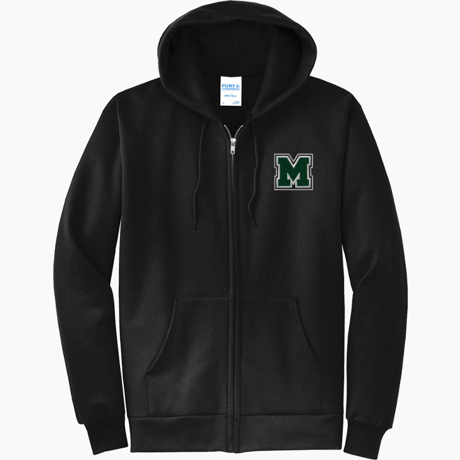 MELBOURNE HIGH SCHOOL BULLDOGS <span class="pdp-name-mascot">MELBOURNE BULLDOGS</span> Port & Company Men's Core Fleece Full-Zip Hooded Sweatshirt