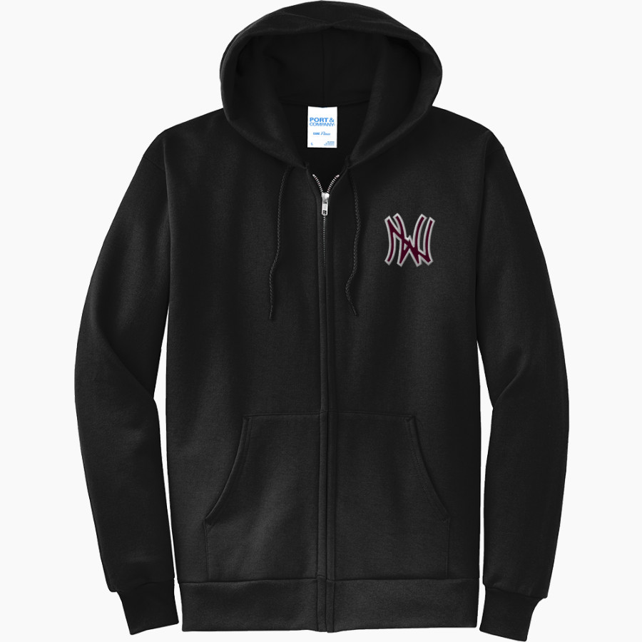 NANIH WAIYA HIGH SCHOOL WARRIORS <span class="pdp-name-mascot">NANIH WAIYA WARRIORS</span> Port & Company Men's Core Fleece Full-Zip Hooded Sweatshirt