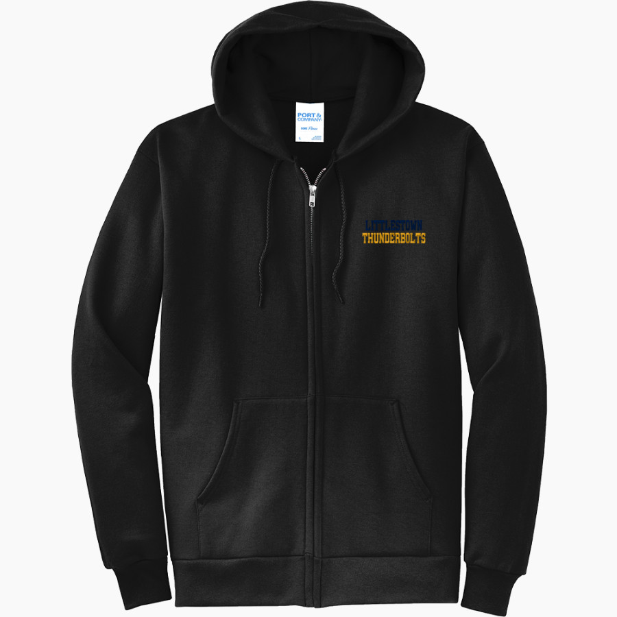 LITTLESTOWN HIGH SCHOOL THUNDERBOLTS Port & Company Men's Core Fleece Full-Zip Hooded Sweatshirt