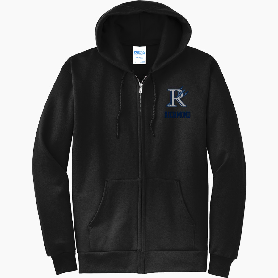 RICHMOND HIGH SCHOOL BLUE DEVILS <span class="pdp-name-mascot">RICHMOND BLUE DEVILS</span> Port & Company Men's Core Fleece Full-Zip Hooded Sweatshirt