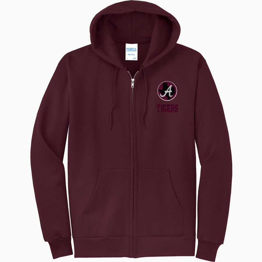 ARP HIGH SCHOOL TIGERS <span class="pdp-name-mascot">ARP TIGERS</span> Port & Company Men's Core Fleece Full-Zip Hooded Sweatshirt