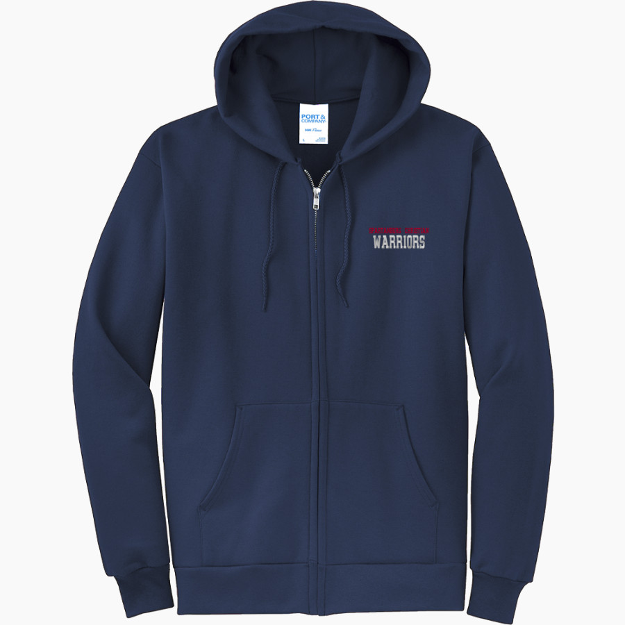 SPARTANBURG CHRISTIAN ACADEMY WARRIORS <span class="pdp-name-mascot">SPARTANBURG WARRIORS</span> Port & Company Men's Core Fleece Full-Zip Hooded Sweatshirt