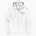 HIllsdale Chargers <span class="pdp-name-mascot">HIllsdale College Chargers</span> Port & Company Men's Core Fleece Full-Zip Hooded Sweatshirt Front Thumbnail