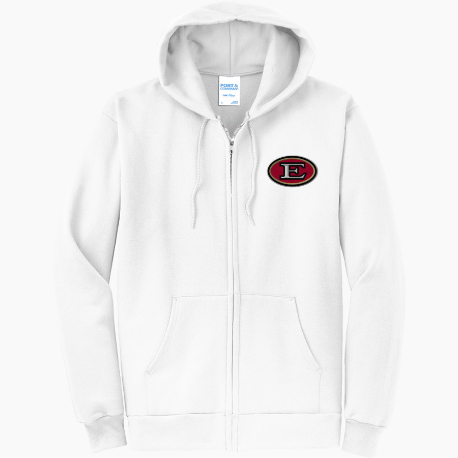 EVERETT HIGH SCHOOL CRIMSON TIDE Port & Company Men's Core Fleece Full-Zip Hooded Sweatshirt