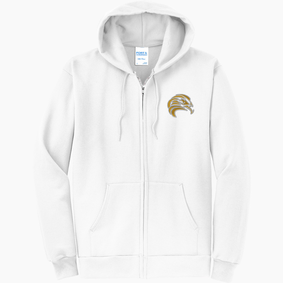 CENTRAL TECH SCHOOL FALCONS <span class="pdp-name-mascot">CENTRAL FALCONS</span> Port & Company Men's Core Fleece Full-Zip Hooded Sweatshirt