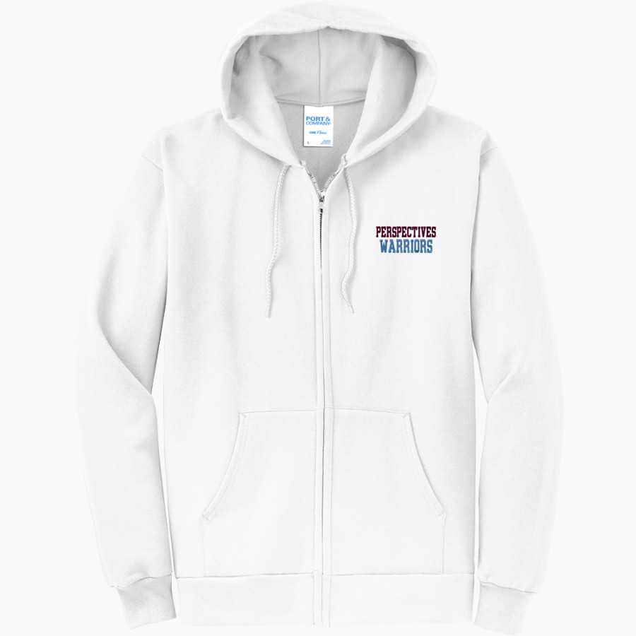Perspectives Warriors Port & Company Men's Core Fleece Full-Zip Hooded Sweatshirt
