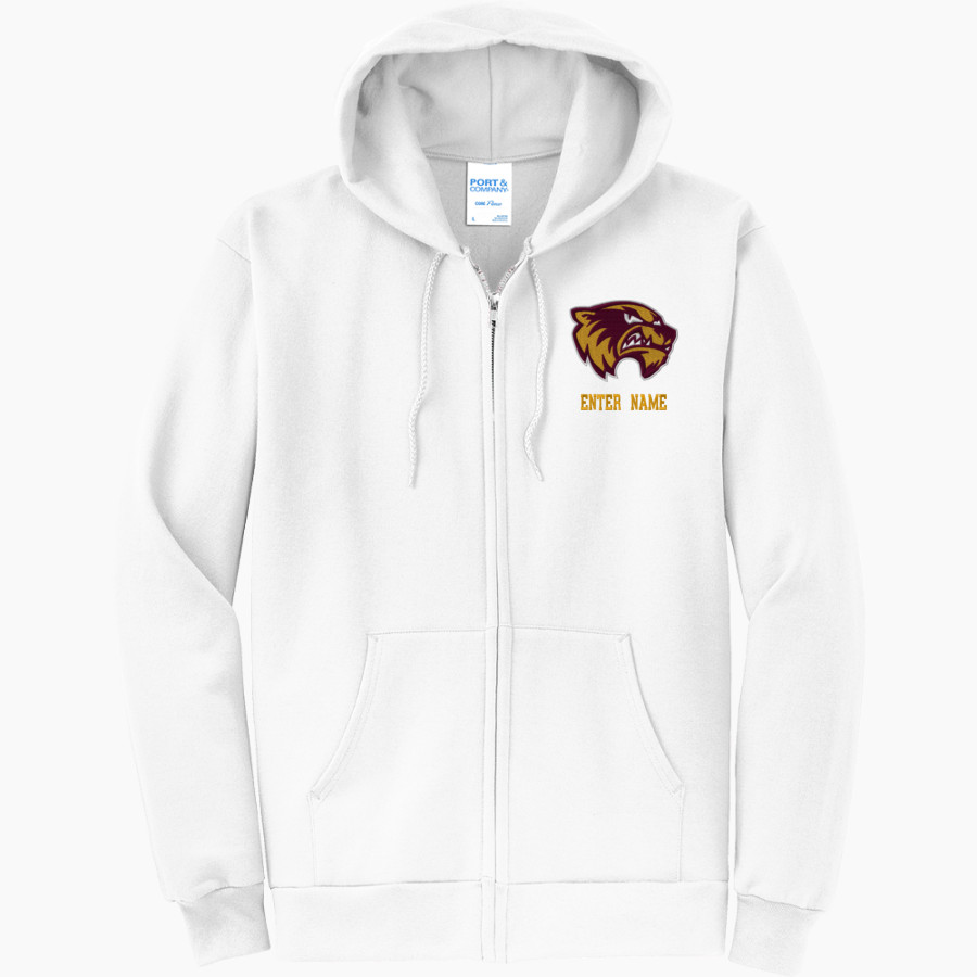 Au Gres-Sims HIGH SCHOOL WOLVERINES <span class="pdp-name-mascot">AU GRES - SIMS WOLVERINES</span> Port & Company Men's Core Fleece Full-Zip Hooded Sweatshirt