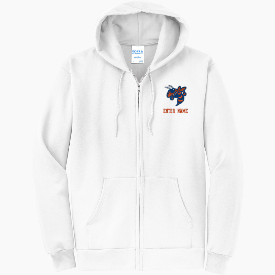 BARTOW HIGH SCHOOL YELLOW JACKETS Port & Company Men's Core Fleece Full-Zip Hooded Sweatshirt