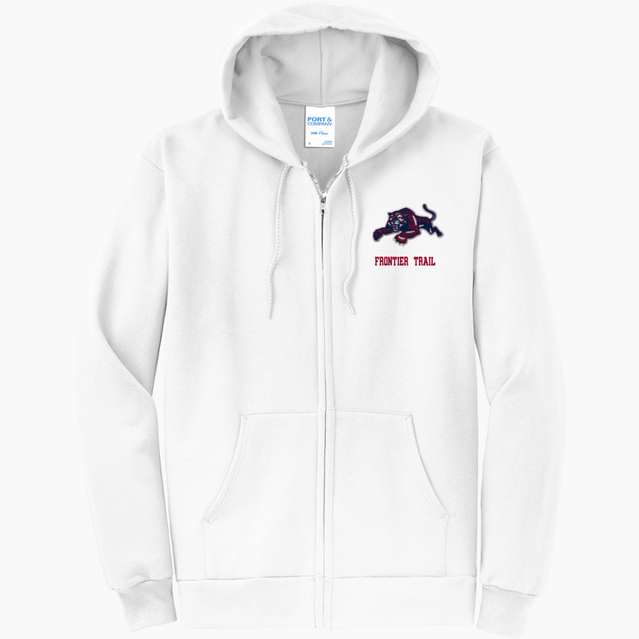 Frontier Trail Jaguars <span class="pdp-name-mascot">Frontier Trail Jaguars</span> Port & Company Men's Core Fleece Full-Zip Hooded Sweatshirt