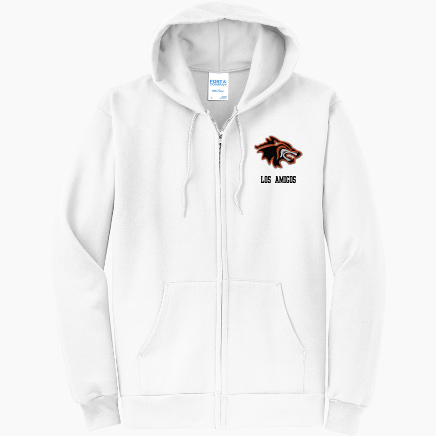 LOS AMIGOS HIGH SCHOOL LOBOS <span class="pdp-name-mascot">LOS AMIGOS LOBOS</span> Port & Company Men's Core Fleece Full-Zip Hooded Sweatshirt
