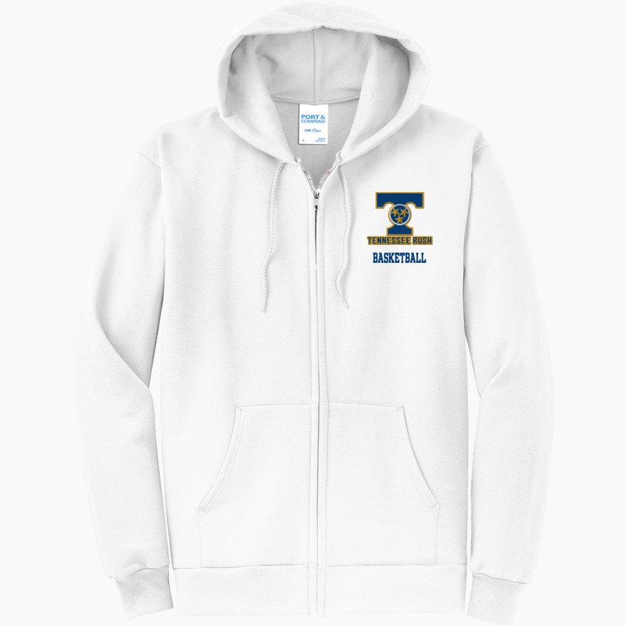 Tennessee Rush Basketball <span class="pdp-name-mascot">Tennessee Rush</span> Port & Company Men's Core Fleece Full-Zip Hooded Sweatshirt