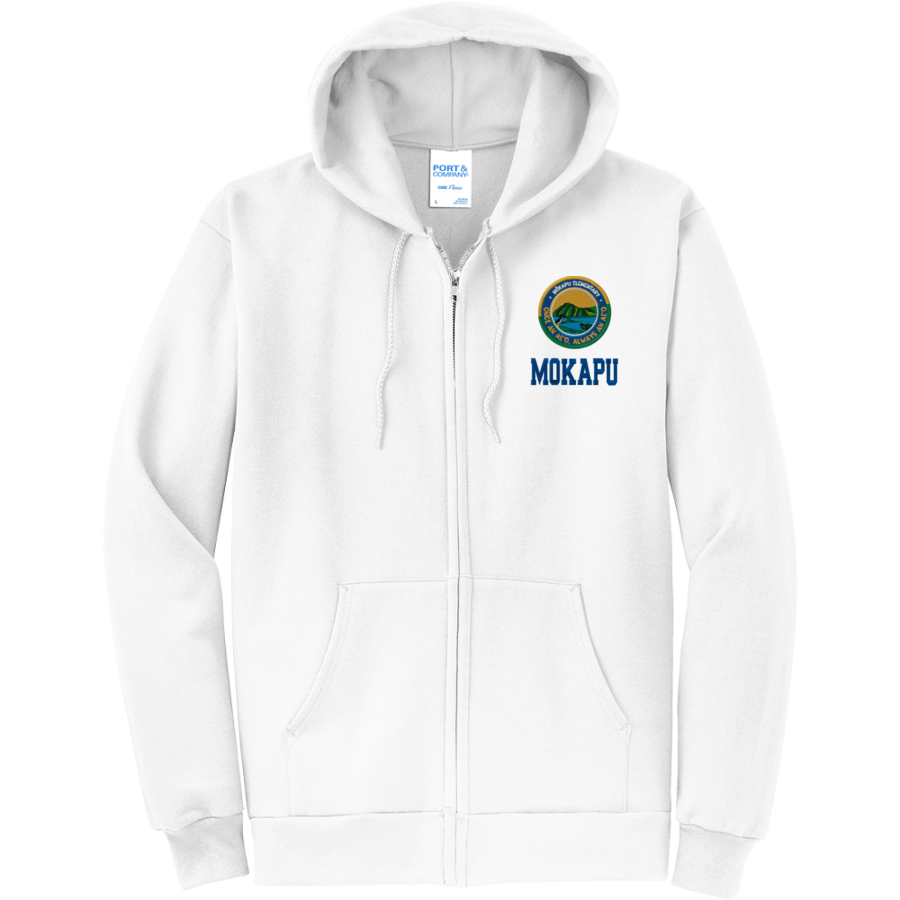 Mokapu Ae'o <span class="pdp-name-mascot">Mōkapu Elementary Ae'o</span> Port & Company Men's Core Fleece Full-Zip Hooded Sweatshirt
