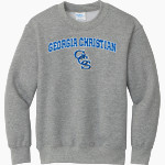 GEORGIA CHRISTIAN SCHOOL GENERALS Port & Company Youth Core Fleece Crewneck Sweatshirt Front Thumbnail