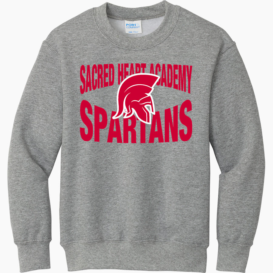 Sacred Heart Academy lead with heart Port & Company Youth Core Fleece Crewneck Sweatshirt