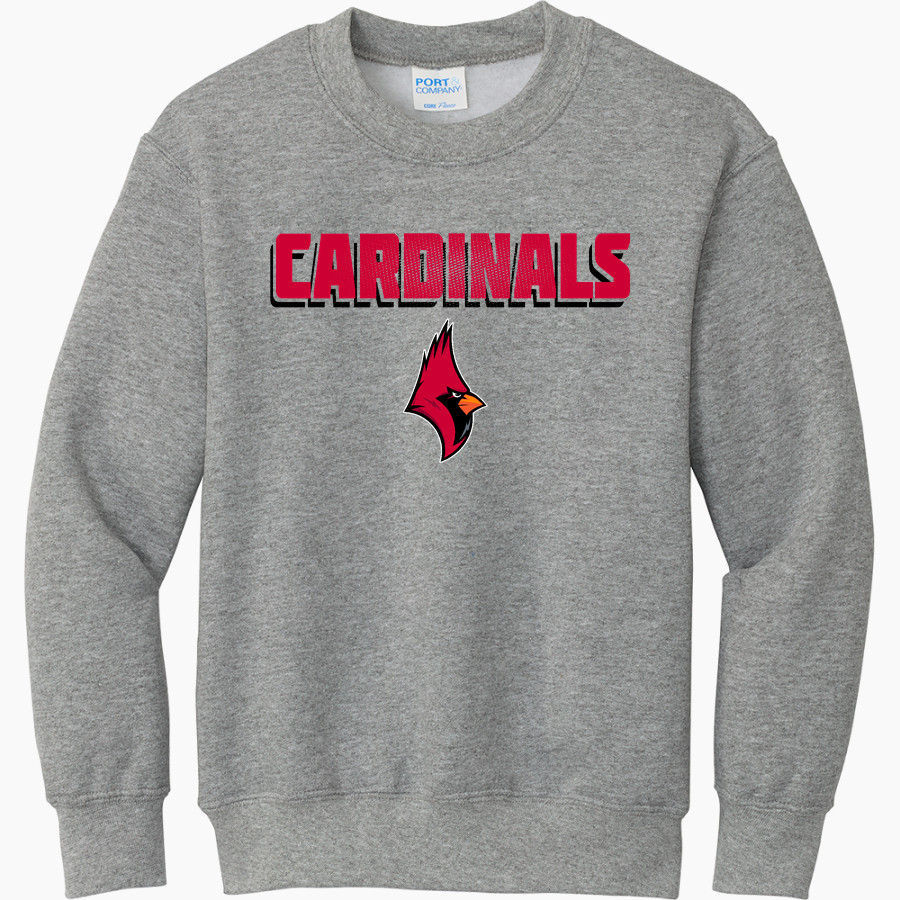 SHAW HIGH SCHOOL CARDINALS Port & Company Youth Core Fleece Crewneck Sweatshirt