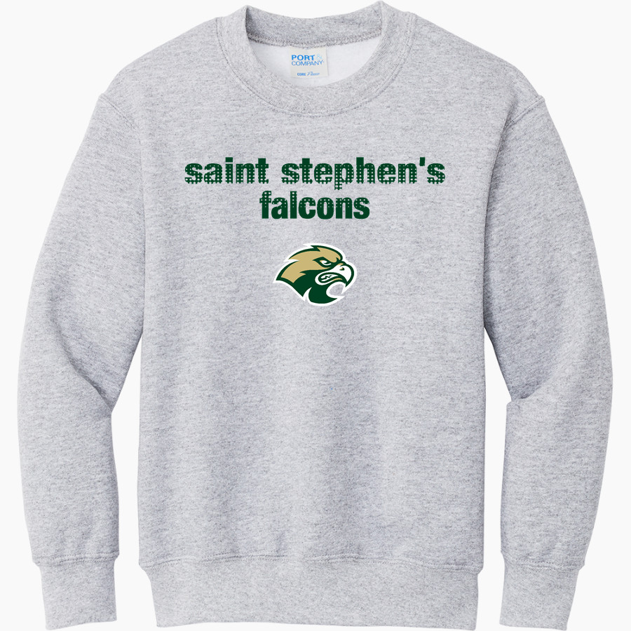 Saint Stephen's Falcons Port & Company Youth Core Fleece Crewneck Sweatshirt