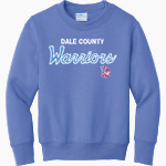 DALE COUNTY HIGH SCHOOL WARRIORS <span class="pdp-name-mascot">DALE COUNTY WARRIORS</span> Port & Company Youth Core Fleece Crewneck Sweatshirt Front Thumbnail