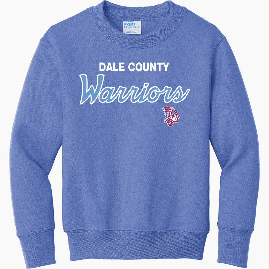DALE COUNTY HIGH SCHOOL WARRIORS <span class="pdp-name-mascot">DALE COUNTY WARRIORS</span> Port & Company Youth Core Fleece Crewneck Sweatshirt