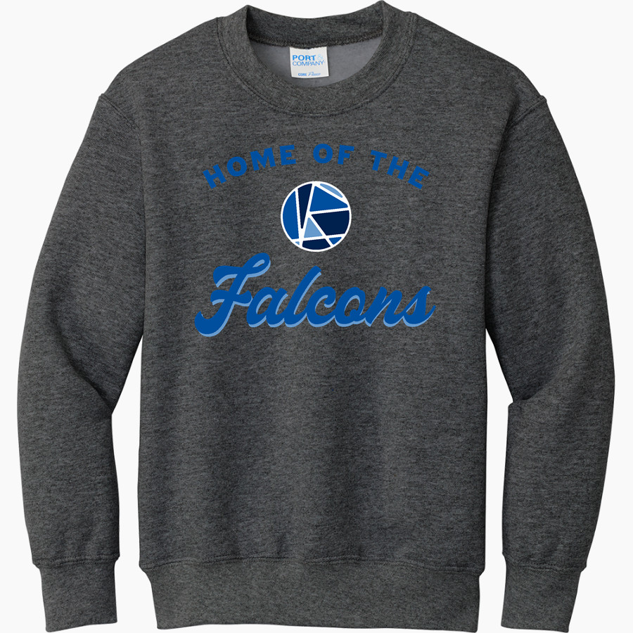 Christ Little Rock Falcons <span class="pdp-name-mascot">Christ Little Rock Falcons</span> Port & Company Youth Core Fleece Crewneck Sweatshirt