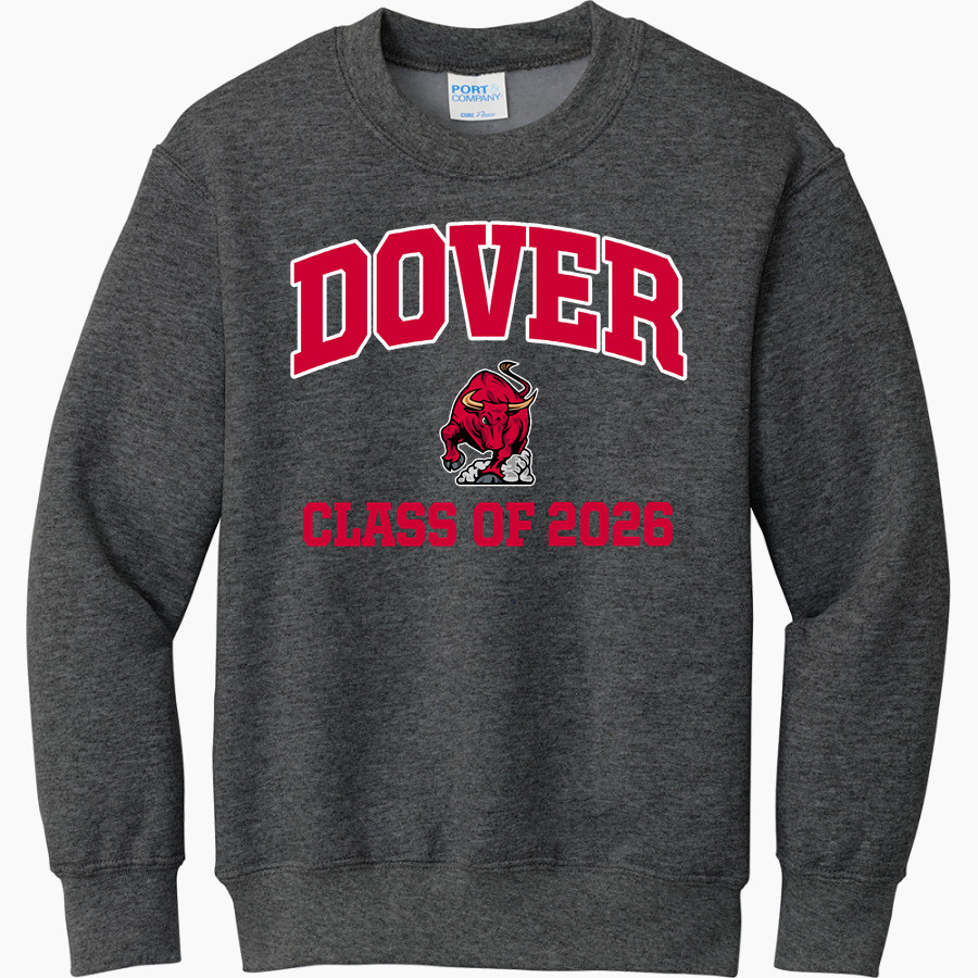 DOVER HIGH SCHOOL LONGHORNS Port & Company Youth Core Fleece Crewneck Sweatshirt