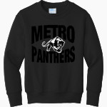 METRO ACADEMIC & CLASSICAL HIGH SCHOOL Online Store <span class="pdp-name-mascot">METRO ACADEMY & CLASSICAL METRO PANTHERS</span> Port & Company Youth Core Fleece Crewneck Sweatshirt Front Thumbnail