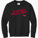 St. Matthew's Cardinals Port & Company Youth Core Fleece Crewneck Sweatshirt Front Thumbnail