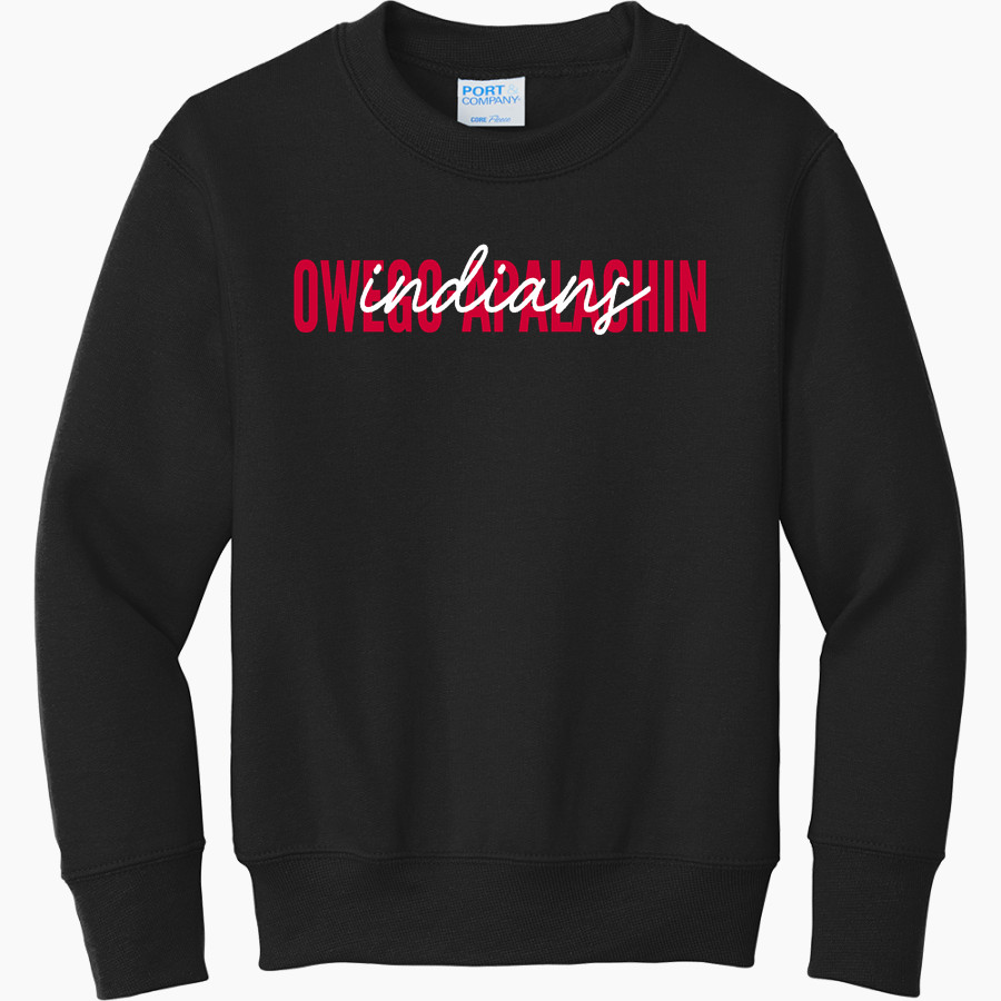 Owego-apalachin Indians Port & Company Youth Core Fleece Crewneck Sweatshirt