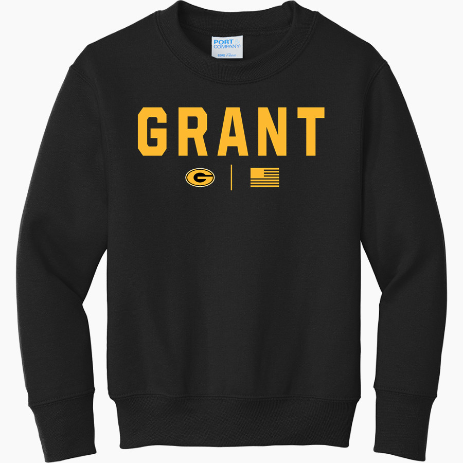 GRANT HIGH SCHOOL COUGARS Port & Company Youth Core Fleece Crewneck Sweatshirt