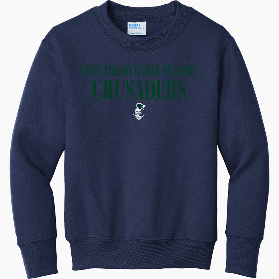 First Presbyterian Academy CRUSADERS <span class="pdp-name-mascot">SHANNON FOREST CRUSADERS</span> Port & Company Youth Core Fleece Crewneck Sweatshirt