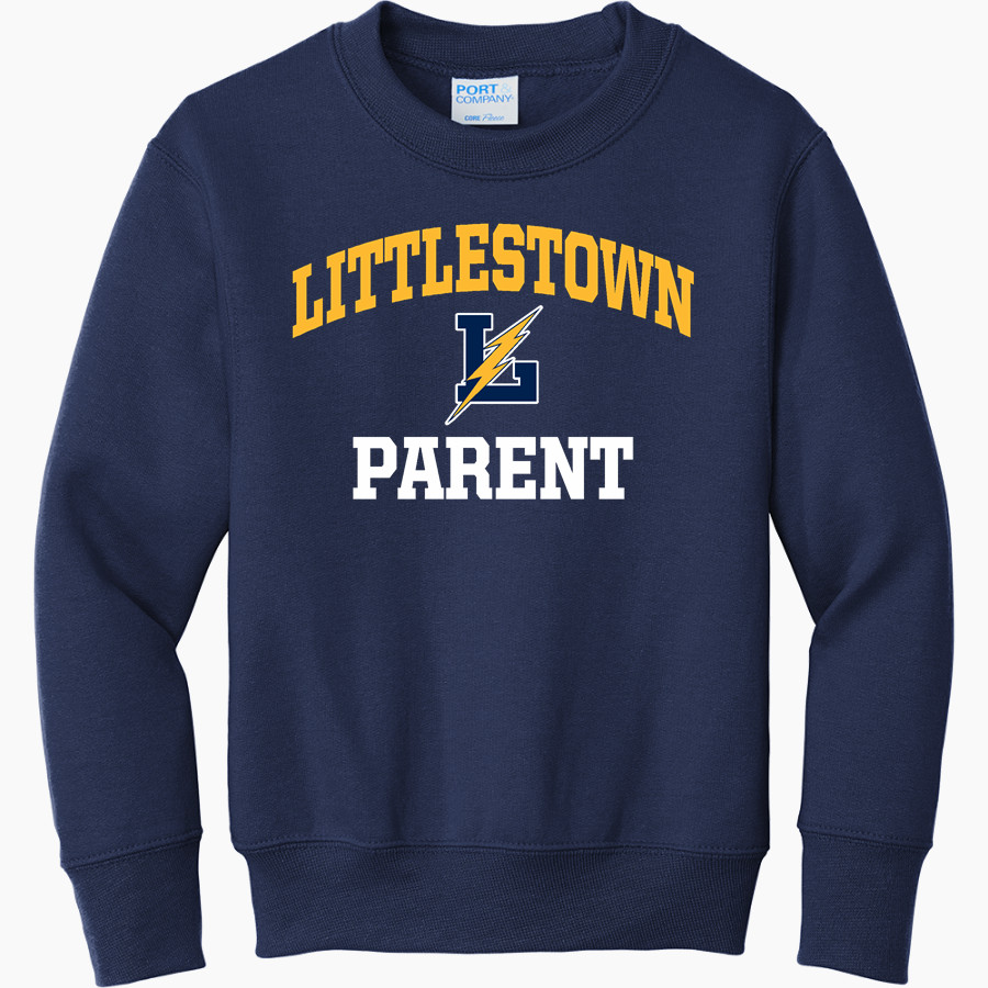 LITTLESTOWN HIGH SCHOOL THUNDERBOLTS Port & Company Youth Core Fleece Crewneck Sweatshirt